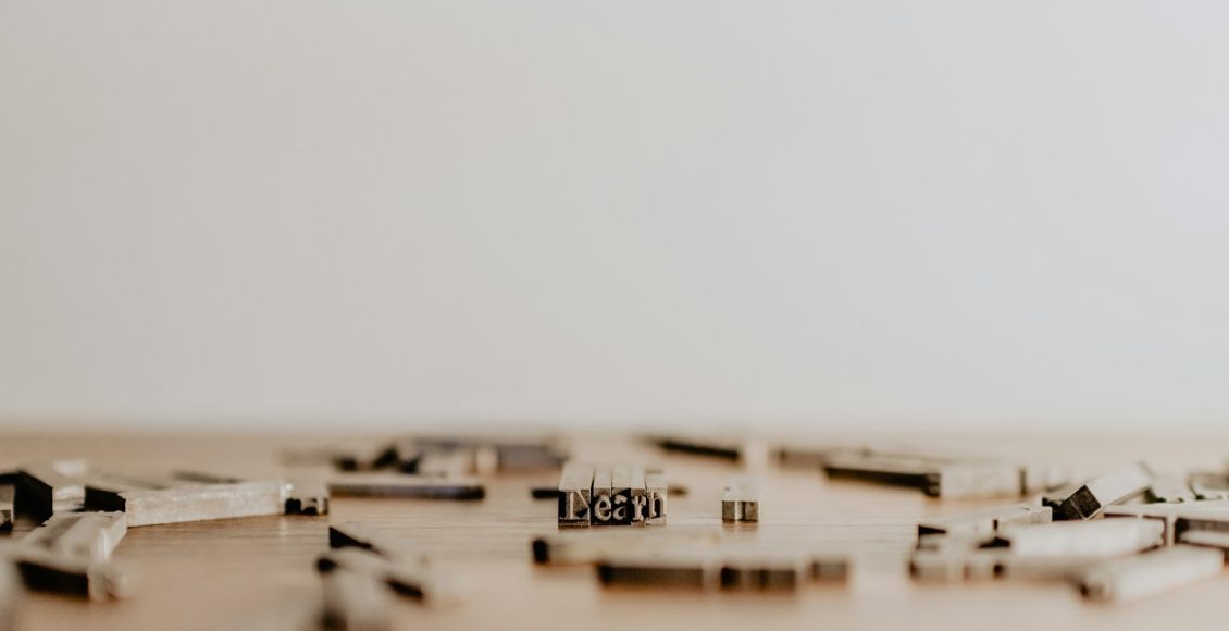 text blocks spelling the word learn